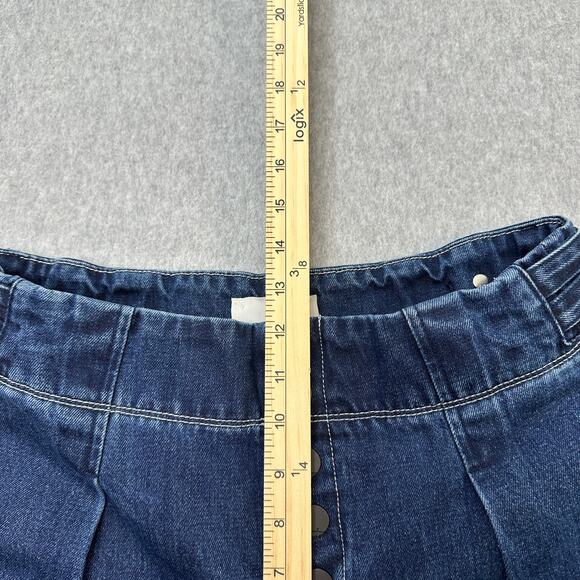 Habitual Jeans WMNS 27 Cypress Wide Leg Denim Capris Blue Snap Button Pleated - Picture 9 of 11